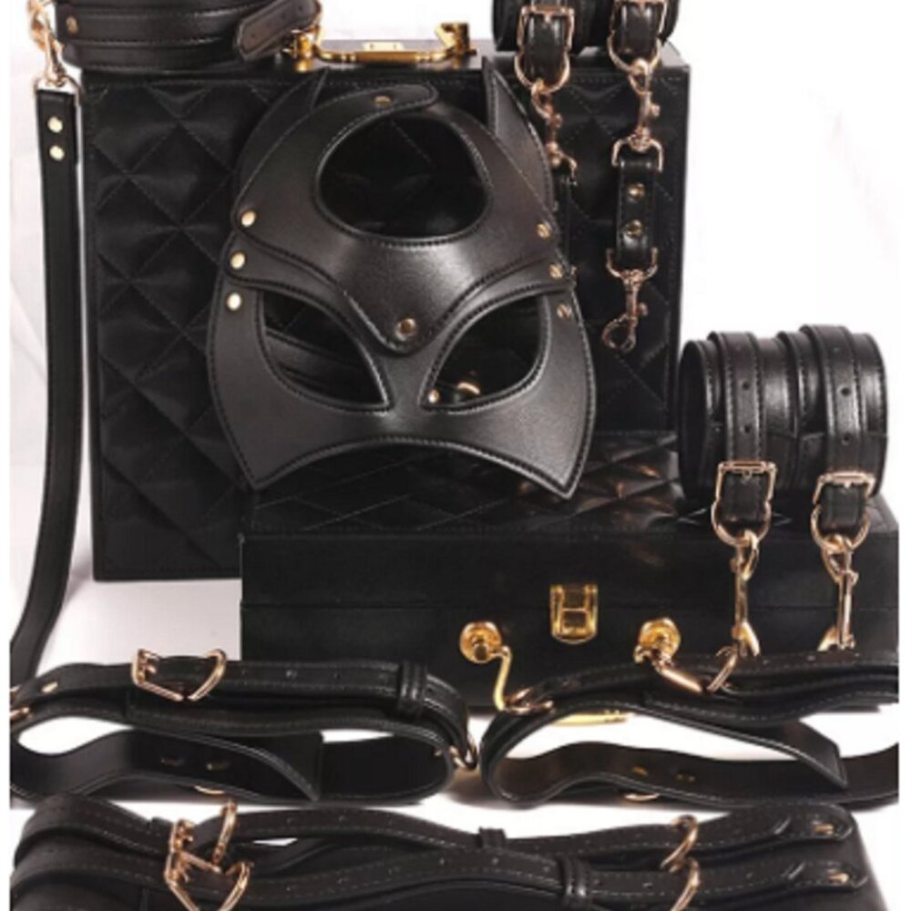 Black BDSM Bondage 11pc Kit